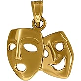 Jewels By Lux 10kt Yellow Gold Unisex Face Masks Charm Pendant