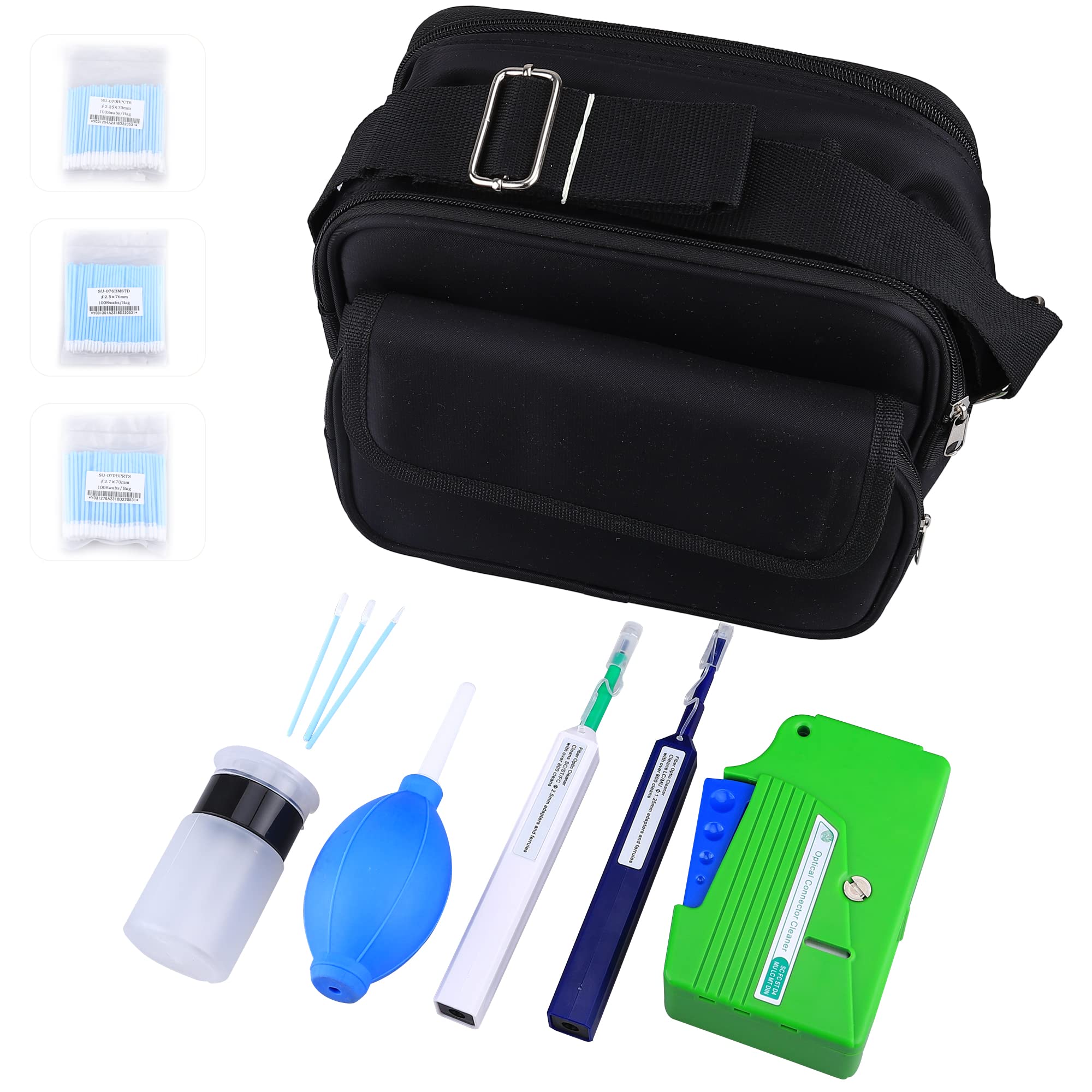 ANPTAIKE FTTH Fiber Optic Cleaning Kit with Fiber Cleaning Cassette for FC SC ST LC MU Connectors 1.25mm 2.5mm Fiber Cleaner Pen Cleaning Swabs Wipes Cleaner Tool