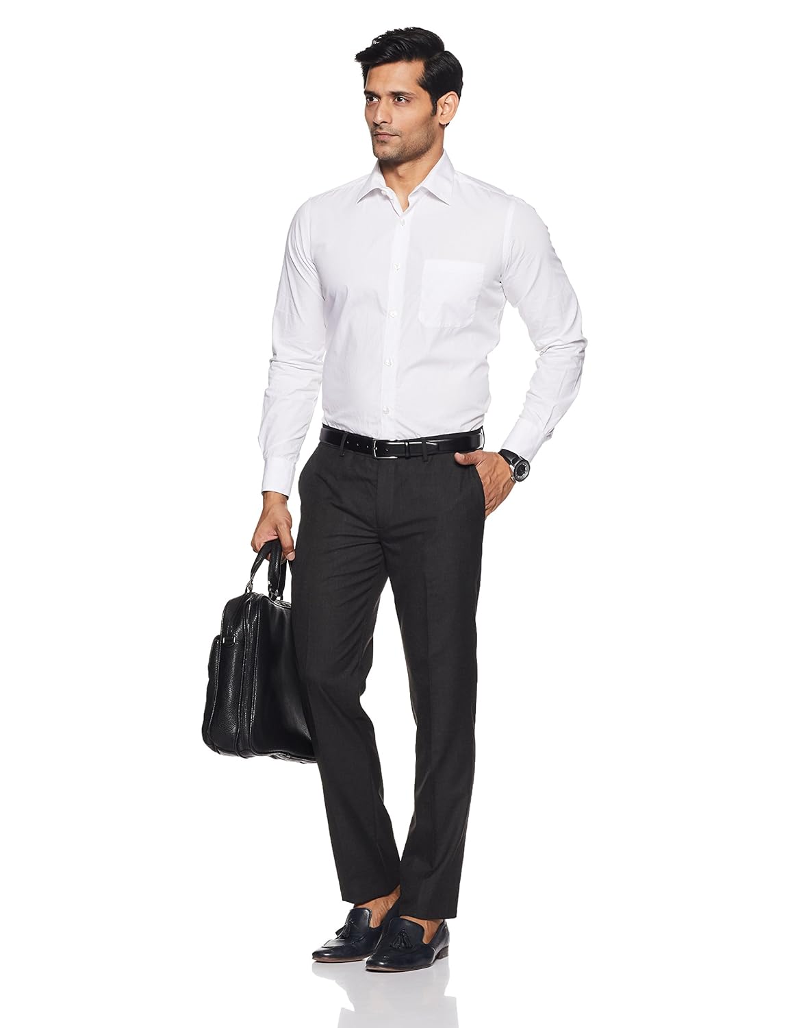 john players men's slim fit formal trousers