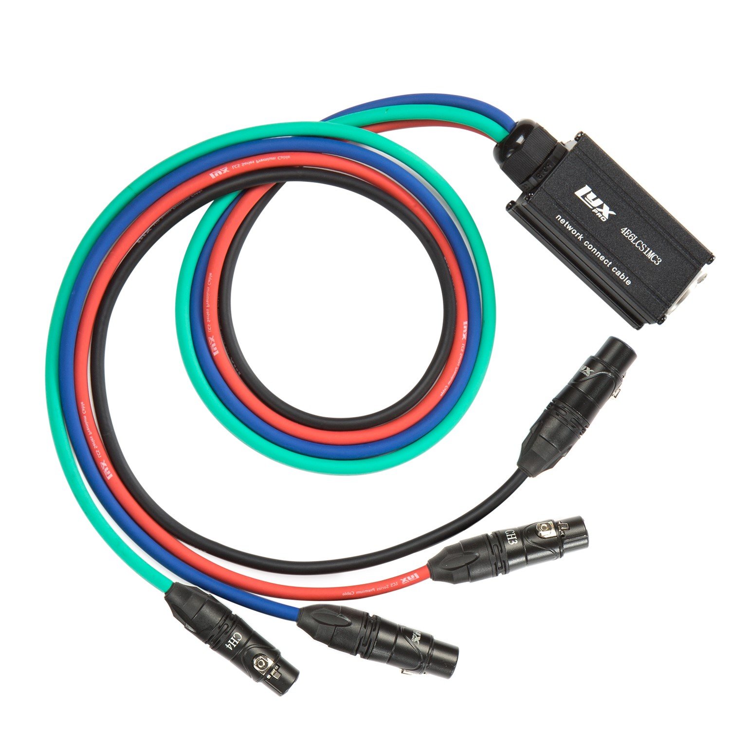 LyxPro XLR Audio Snake 4 Channel 3 Pin Multi Network Breakout for Stage
