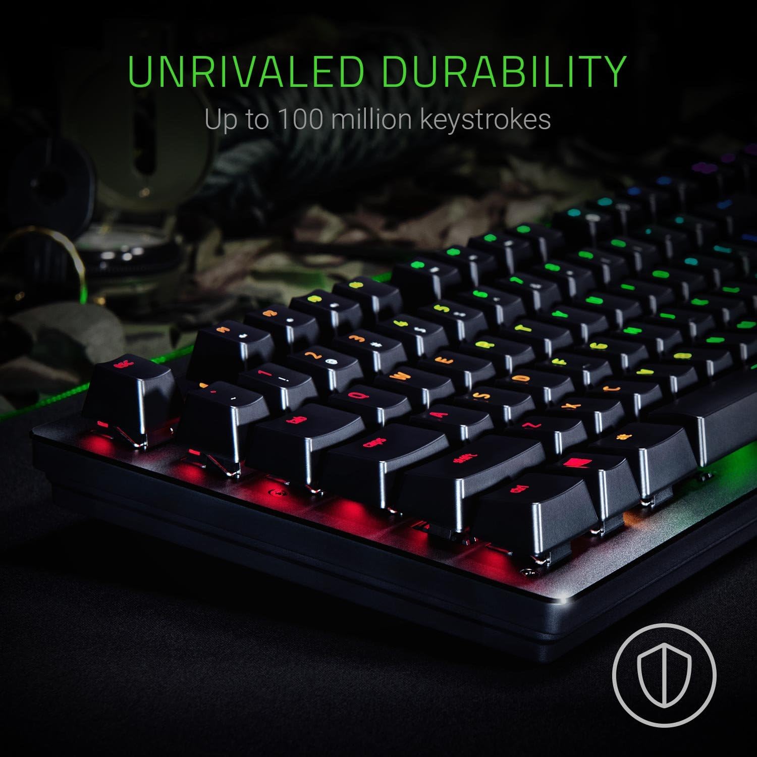 Razer Huntsman Gaming Keyboard: Fastest Keyboard Switches Ever - Clicky Optical Switches - Customizable Chroma RGB Lighting - Programmable Macro Functionality - Classic Black: Computers & Accessories