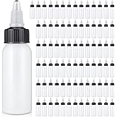 Epakh 80 Pieces Plastic Squeeze Bottle with Twist Top Cap Dispensing Bottles Small Round HDPE Bottle 1 Oz/ 30 ml Squeeze Condiment Bottles for Crafts,Household,Kitchen,Lab Dispensing