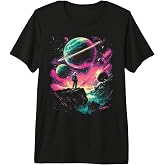 Astronaut Outer Space Galaxy Universe Planet Saturn Science Premium Tri-Blend T-Shirt