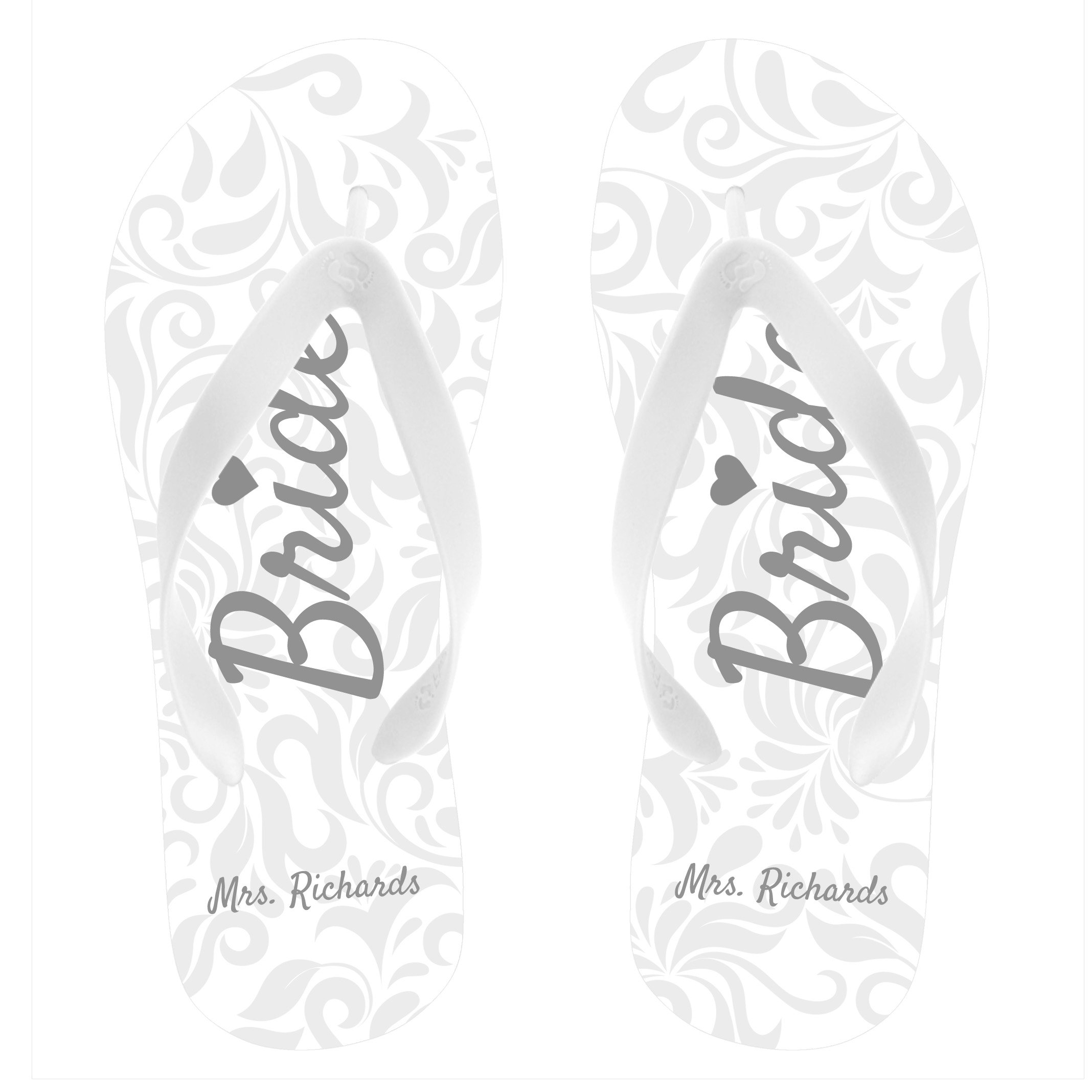 bride flip flops personalized