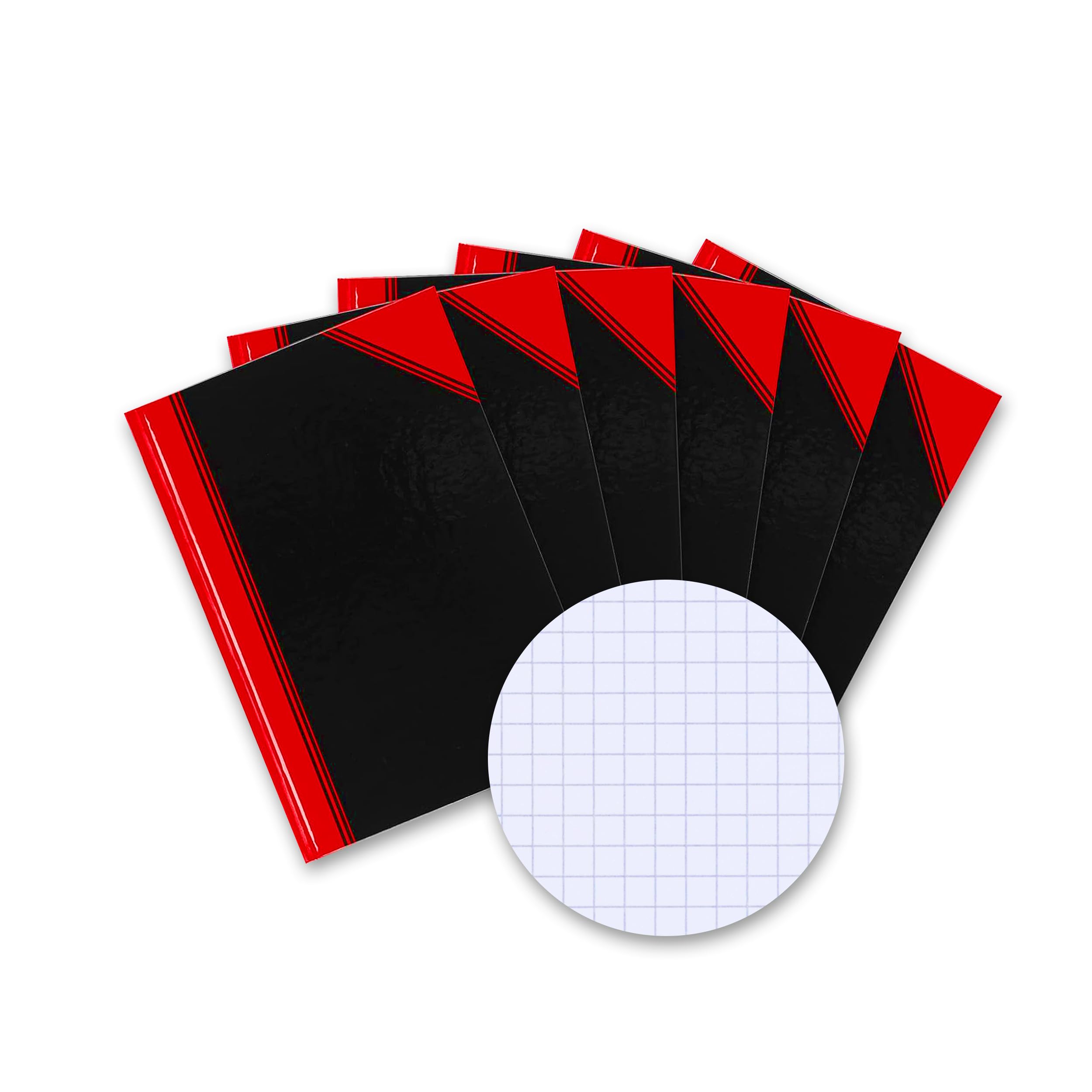Landre China-Kladde A6 Squared 96 Sheets Notebook in Black Red (Pack of 12)