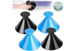 HYWMLY Ice Scrapers for Car Windshield,4 Pack Magical Car Ice Scraper,Snow Scraper for Car,Windshield Scraper for Ice and Snow,2 in 1 Multifunctional Cone Magic Snow Car Scraper with Funnel