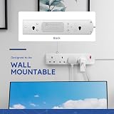 Desiretech White 4 Gang Extension Lead 1m UK Plug Wall Mountable view 6
