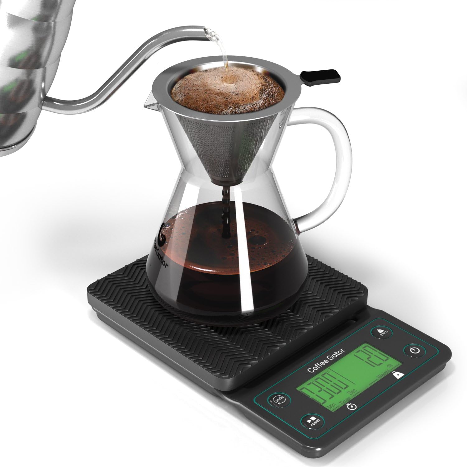 Coffee Gator Digital Coffee Scale with Timer, Waterproof & Anti-Slip Kitchen Weighing Scale, 3 KG/ 0.1 g High Precision - Image 4