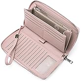 GOIACII Womens Wallet RFID Blocking Leather Zip Around Wallet Large Capacity Long Purse Credit Card Clutch Wristlet | RFID Blocking, Zip Around, Large Capacity, Long, Credit Card, Clutch
