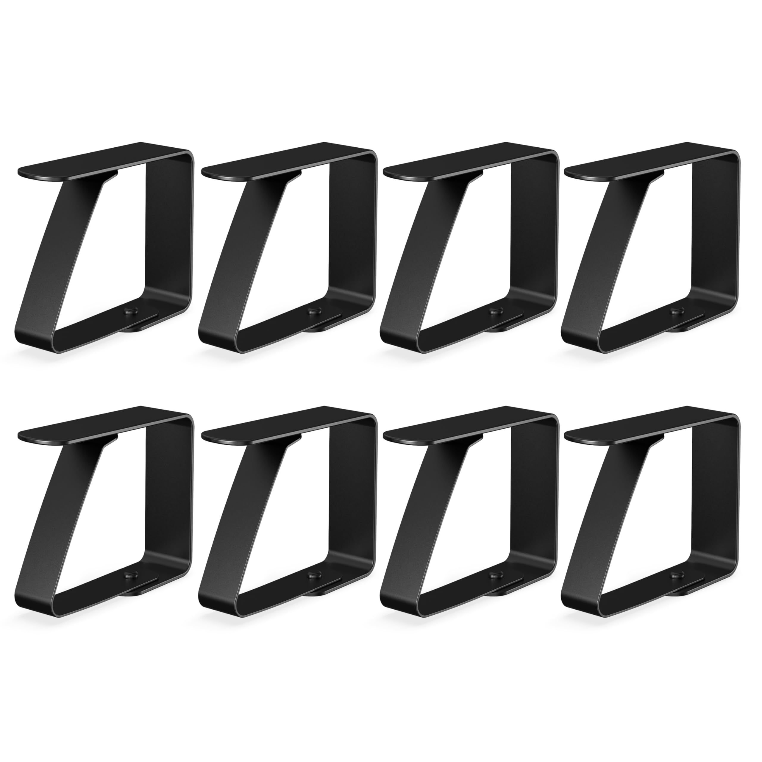 virea 8 x Tablecloth clips Black for table thicknesses of 3 cm - - Stainless steel tablecloth clips for indoors and outdoors - - Easy-to-clean tablecloth clips - - Clips with rounded edges