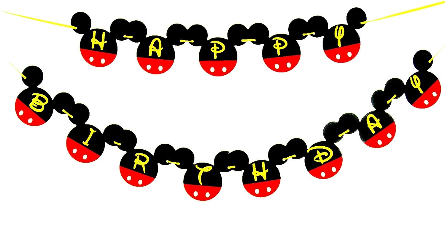 Amazon Com Mickey Mouse Birthday Banner Mickey Mouse Birthday
