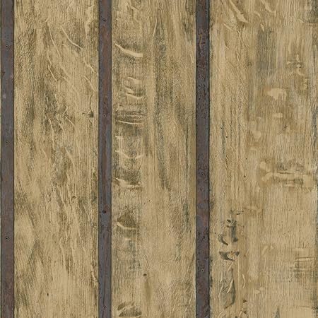 Muriva Ltd J68208 12 Rolls Just Like It Wood Wall Wallpaper Sand