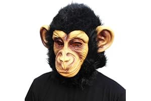 CREEPYPARTY Animal Mask Monkey Mask Novelty Halloween Costume Party Animal Head Mask Chimp