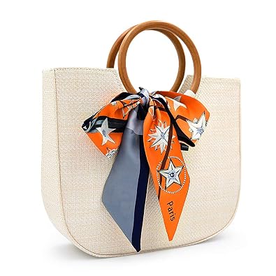 Summer Straw Bag with Scarf