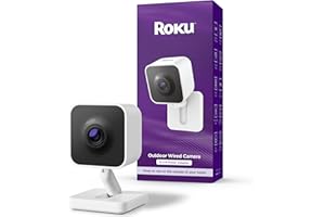 Roku Outdoor Camera - Home Security - IP65 Weather Resistant Wired Security Camera & Pet Monitor with 1080p HD Night Vision, Works with Alexa & Google, WDR, Motion & Sound Detection