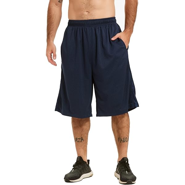 Real Essentials Men's Big & Tall 3-Pack Dry Fit Athletic Shorts - 3X, Quick Dry Mesh