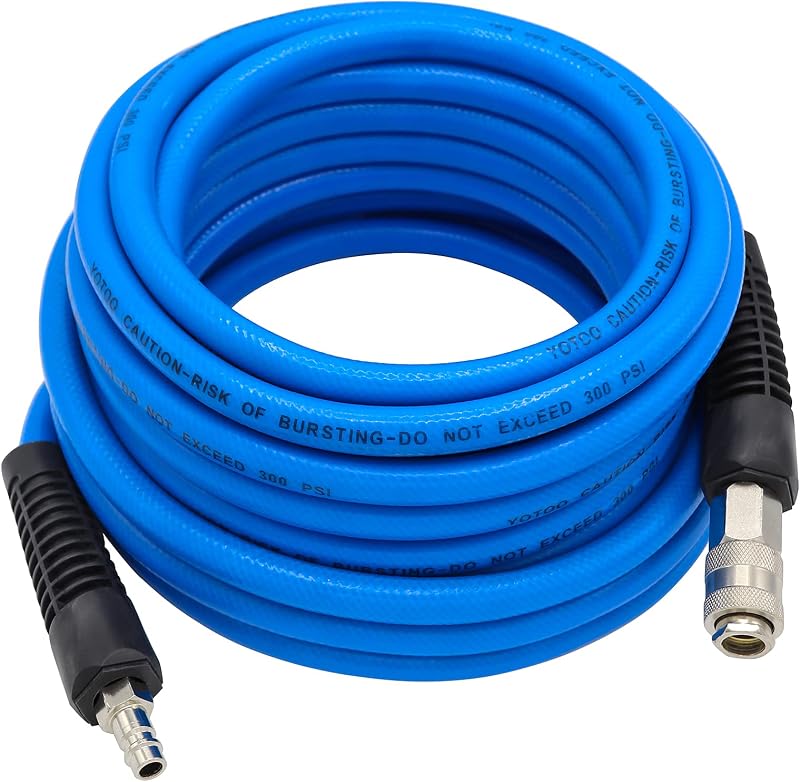 YOTOO 10m PVC Air Hose 10mm ID 14mm OD 300 PSI Blue 1/4" Europe Coupler Bend