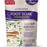 Foot Soak Epsom Salt with Lavender - Value Pack - 2 LB - Calming Foot Bath Salt, Relax & Renew Tired Feet, Soothe Soreness, Soften Calluses - Rejuvenating Pedicure Spa at Home