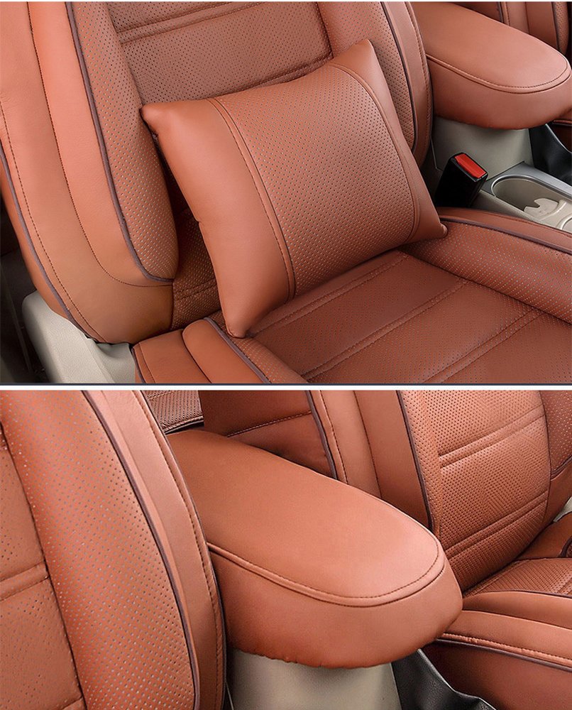 AutoDecorun Perforated Leatherette Automotive Custom Fit Seat Covers