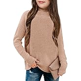 thefabland Girl's Long Sleeve Sweater Mock Neck Fall Soft Knit Pullover Jumper Tops