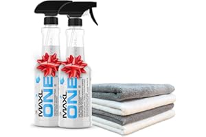 MAXLONE ™ Car Spray with Triphene® Technology, Quick Spray & Wipe All Purpose Waterless Detailer - Clean, Shine, Protect Paint, Glass, Wheels, Trim Without Pre-Washing (2, 20oz w 4 Micro Fiber Cloth)