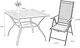 PHI VILLA 4 Seater Garden Table and Chairs Set Black 94x94cm view 2