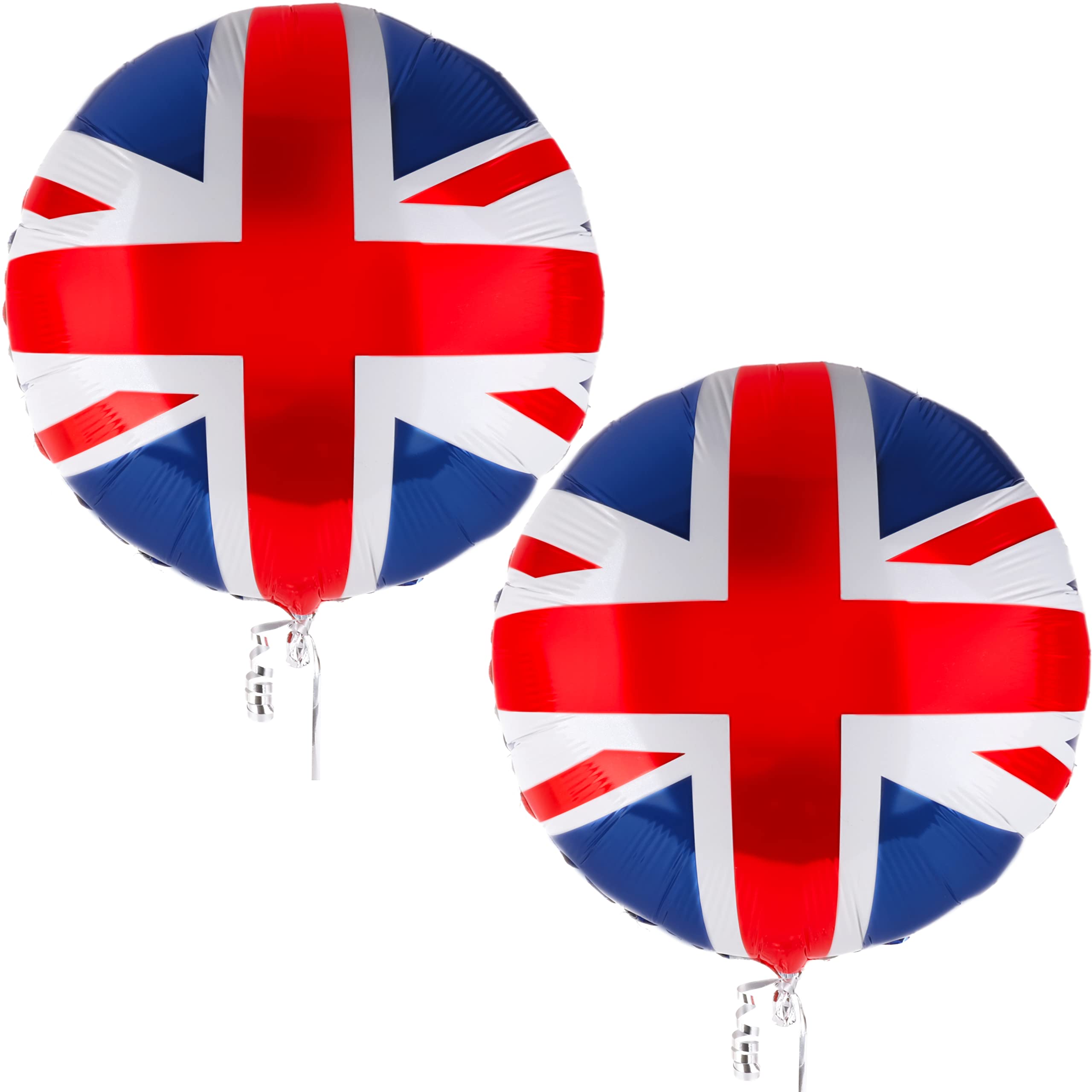 Toyland® Pack of 2-45cm (18") Round Union Jack Foil Balloons - British Party Decorations VE DAY