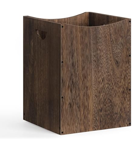 Mihoho Grande Poubelle De 80 Litres Avec Couvercle, Corbeille à Déchets En Bambou, Poubelle D'extérieur Pour La Maison, Le Bureau, La Salle De Bain, La Cuisine 40X30X60 CM (Brun