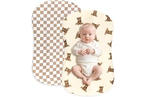 Hooyax Muslin Baby Lounger Cover 2 Pack - 100% Breathable Cotton Soft Infant Lounger Covers, Fits Most Standard Newborn Loung