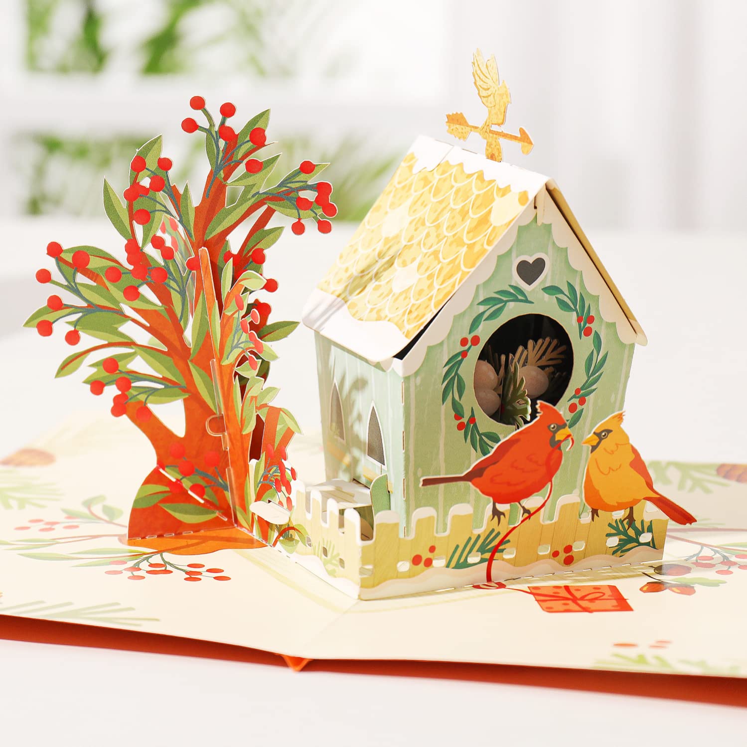 Liif Cardinal Love Bird Valentines 3D Greeting Pop Up Card