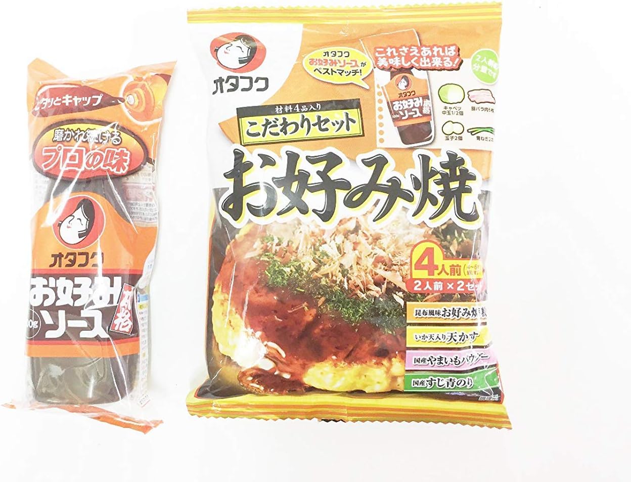 Otafuku Japanese Okonomiyaki kit (for four people,4 servings (2 servings x 2) and Sauce SET