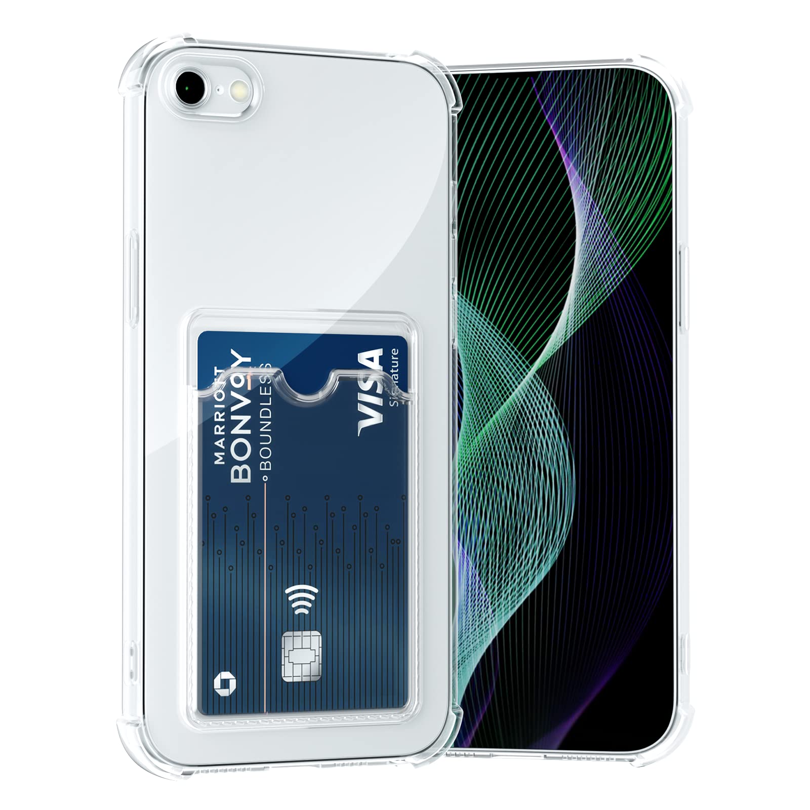 AKABEILA Case for iPhone 6S Plus/6 Plus Clear Slim Phone Case Soft TPU Wallet Case Bag Cover with Card Slot Holder Shockproof 5.5 Inch