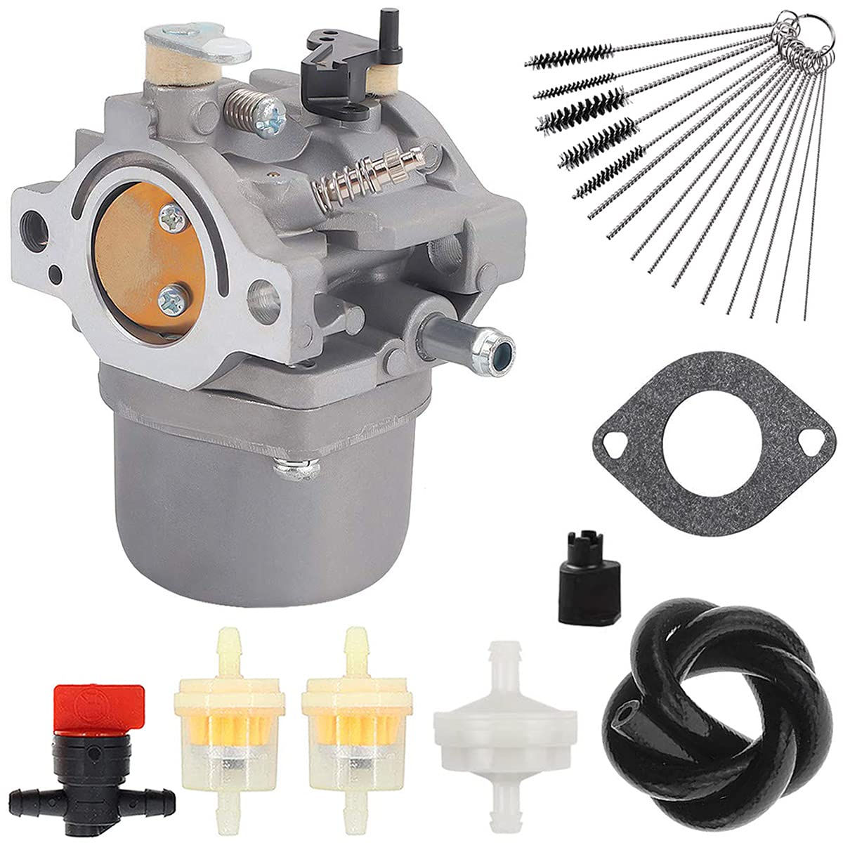 ZAMDOE 799728 5-4993 Carburetor for Walbro LMT 5-4993, for Briggs & Stratton 498027 499161 498231 494502 494392 495706 498134 28R707 28V707 28B707 28T707 Engines, with Gasket & Fuel Filters