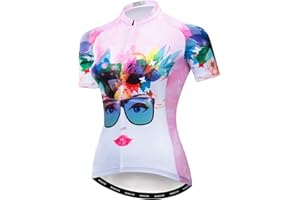 WEIMOMONKEY Women's Cycling Jersey Short Sleeve Reflective Tops Breathable Biking Shirts
