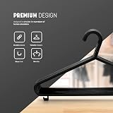 KEPLIN 25 Pack Adult Plastic Coat Hangers with Trouser Bar and Clips view 3