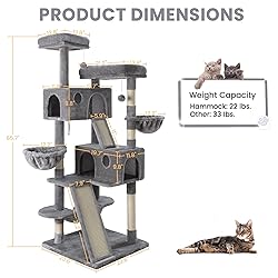 SHA CERLIN 65in Larger Cat Tree Tower Condo for