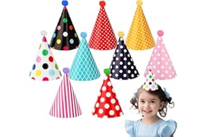 Colorful Birthday Party Hats Cone Hats for Adults Metallic Foil Cone Headwear