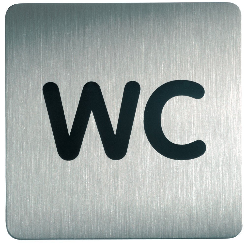 Durable 495723 WC Pictogram Stainless Steel Square 150 x 150 mm