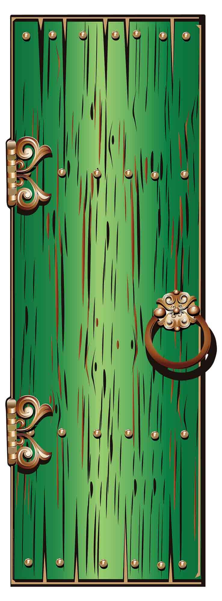 SC1595 Fantasy/Magical/Fairy Single Doors Large Green Height 195cm Width 68cm