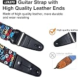 LEKATO Guitar Strap Adjustable 62in with Leather Ends Skull Style view 4