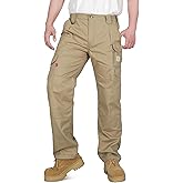 BOCOMAL FR Pants for Men Double Front Flame Resistant Cargo 10 Multi-Pockets Elastic Waist Work Pants