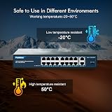YuanLey 18 Port Gigabit PoE Switch 16 PoE+ 2 Uplink 250W view 7