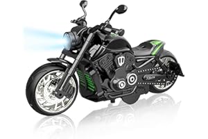 MQDMINI Motorcycle Toy for Metal Die-cast, Toy Motorcycle with Lights, Sounds & Automatic Drive for Boys & Girls Aged 3-12（Green）