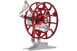 NAMOARLY Fly Fishing Reel Metal Right-Handed Df50 Drag System 5.5oz Red Color for Outdoor Fishing Supplies