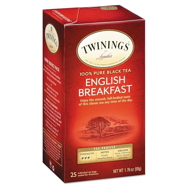 TWININGS ENGLISH BREAKFAST TEA, 25 COUNT (PACK OF 1)