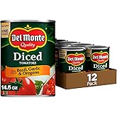 Del Monte Canned Diced Tomatoes with Basil, Garlic &amp; Oregano, 14.5 oz (Pack of 12 Cans)