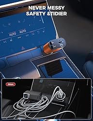 【Upgraded】 SUPERONE Retractable Car Charger 4