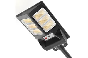 Brazuel 500W Solar Street Light,40000LM Solar Street Lights Outdoor 6500K Dusk to Dawn,IP66 Led Solar Lights,Motion Sensor,Remote Control,Parking Lot,Commercial Grade,Yard