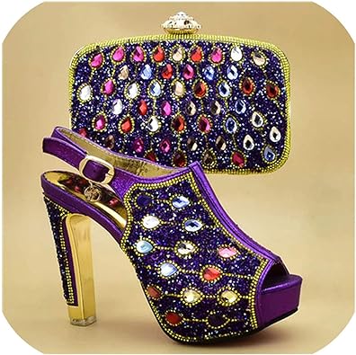 ladies purple shoes and matching bag