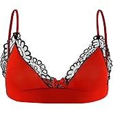 ABAFIP Men's Sissy Lingerie Lace Underwear Floral Bra Bowknot Strappy Bra Top Crossdressing Nightwear